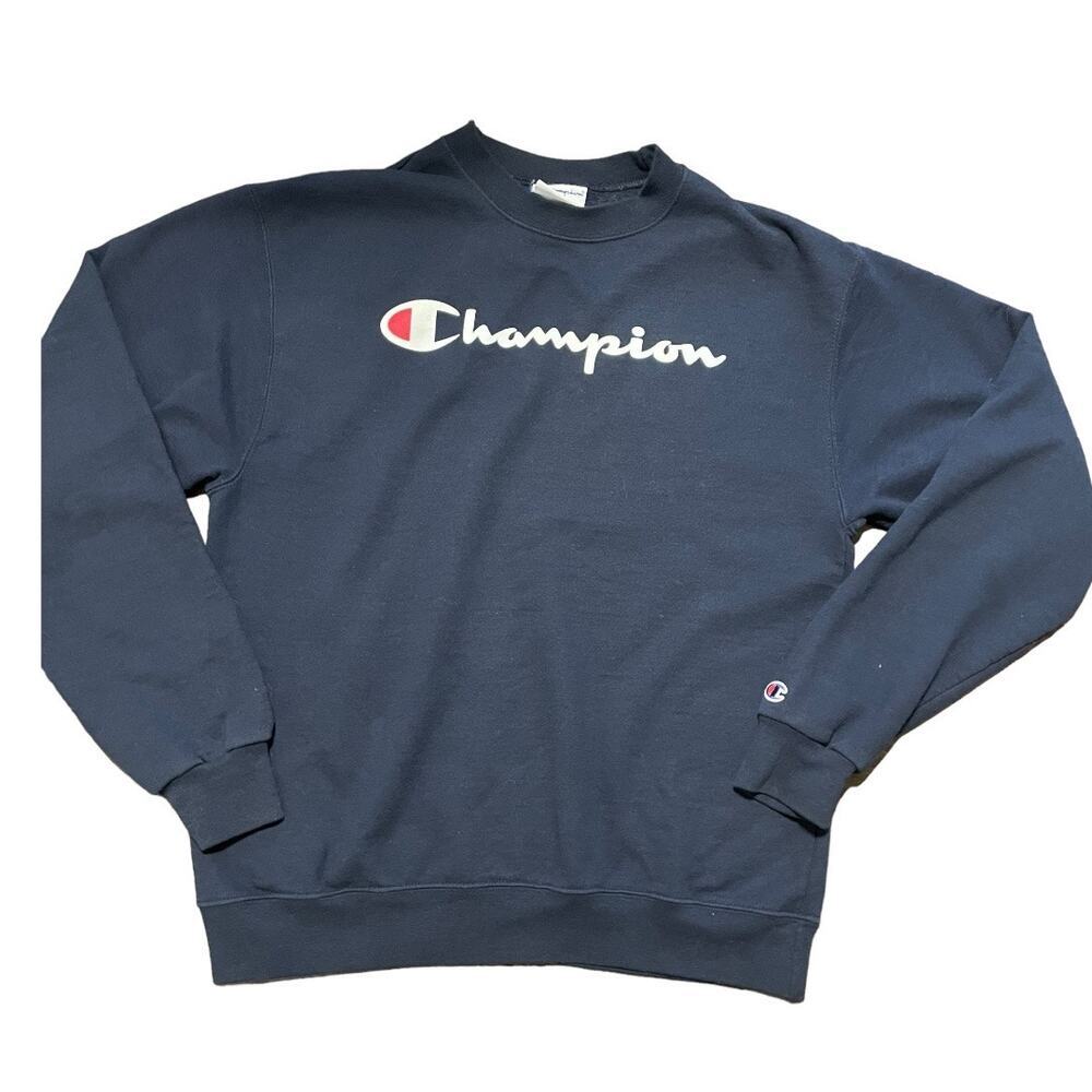 Champion Vintage Navy Blue Reverse Weave Crewneck Sz M